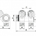 1135955 USYSTEMS коллектор SH 1" с вентилями НР/ВР 4x1/2"НР, ц/ц 38мм '4И
